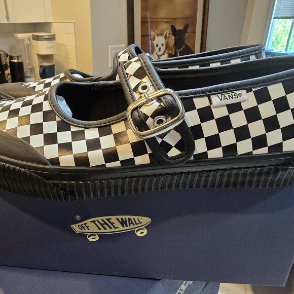 Vans Premium Mary Jane LX Leather Creep Checkerboard Sneakers Womens SZ 7 NEW - Picture 1 of 14